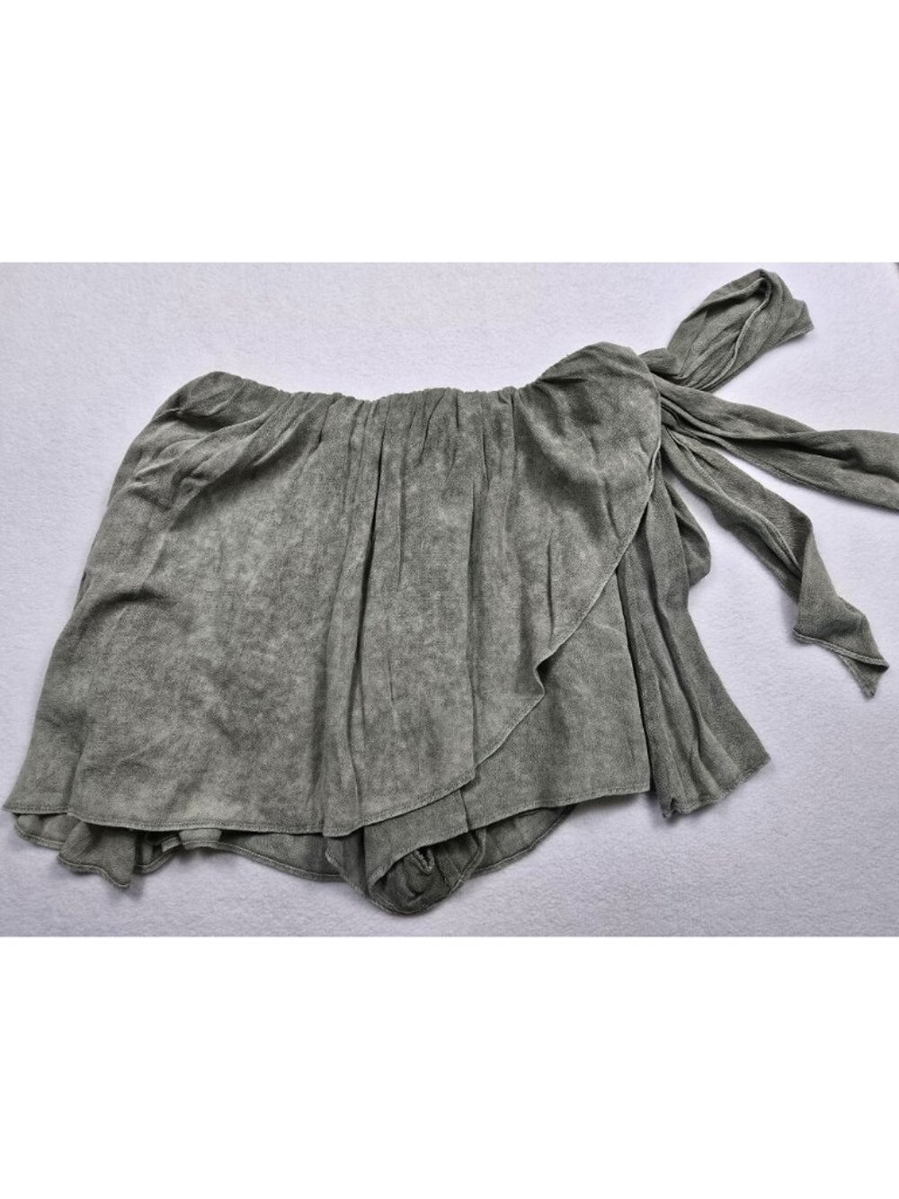 Anthropologie Mustard Seed Olive Green Wrap Skirt Skort Tie Waist Small Boho